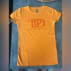 Orange W/ Orange  Vinyl Youth Taylor Swift Tortured poets Dept  TTPD  T-shirt L